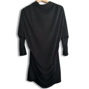 OLSEN Europe Soft Draped High Neck Tunic Top Black Sz 6